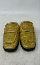 Load image into Gallery viewer, Marc Fisher Womens LTD Flyta Yellow Croc-Embossed Leather Mule Flats Size 6 M
