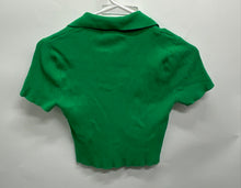 Load image into Gallery viewer, Forever 21 Womens Green Short Sleeve Collared Pullover Cropped Polo Shirt Size M
