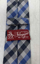 Load image into Gallery viewer, Penguin Mens Multicolor Gingham Plaid Silk Keeper Loop Adjustable Pointed Tie
