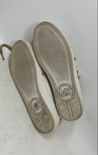Load image into Gallery viewer, Michael Kors Womens Lola White And Gold Floral Leather Sneakers Shoes Size 9.5M

