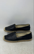 Load image into Gallery viewer, Michael Kors Womens Black Beige Leather Slip-On Round Toe Espadrille Flats Sz 7

