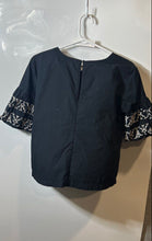 Load image into Gallery viewer, Banana Republic Womens Black White Short Sleeve Keyhole Back Blouse Top Size XS
