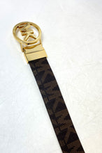Load image into Gallery viewer, Michael Kors Womens Brown Black Monogram Reversible Buckle Dress Belt
