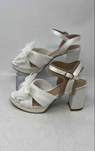 Load image into Gallery viewer, Kelly &amp; Katie Womens White Open Toe Block Ankle Strap Heels Size 6M
