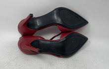 Load image into Gallery viewer, Calvin Klein Womens Red Leather Pointed Toe Stiletto Ankle Strap Heels Size 8M
