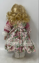 Load image into Gallery viewer, Vintage Blonde Hair Blue Eyes Collectible Porcelain Doll In Victorian Maxi Dress
