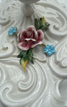 Load image into Gallery viewer, Lot Of 2 Pcs White Floral Porcelain Home Decoration Wall Shelf And Candle Holder
