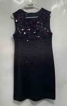Load image into Gallery viewer, Alfani Womens Black Sleeveless Sequin Embellished Round Neck Shift Dress Size 8
