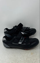 Load image into Gallery viewer, Gavin Unisex Black Leather Round Toe Hook &amp; Loop Cycling Shoes Size 44
