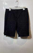 Load image into Gallery viewer, Cache Womens Black Flat Front Pockets Stretch Bermuda Shorts Size 10
