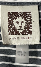 Load image into Gallery viewer, Anne Klein Womens Gray White Striped Button-Up Shirt Size Large
