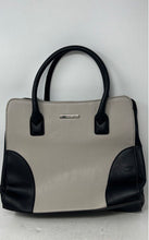 Load image into Gallery viewer, Nine West Womens Black Beige Leather Inner Pocket Shoulder Strap Satchel Bag
