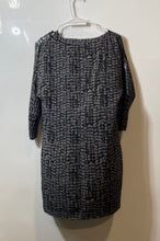 Load image into Gallery viewer, Armani Exchange Womens Black Gray Printed 3/4 Sleeve Tie Waist Shift Dress Sz 2
