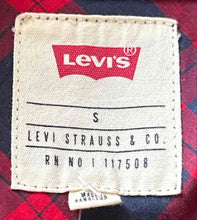Load image into Gallery viewer, Levi's Mens Red Plaid Long Sleeve Collared Chest Pockets Button-Up Shirt Size S
