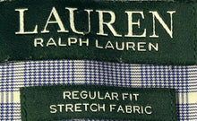 Load image into Gallery viewer, Lauren Ralph Lauren Mens Blue White Check Long Sleeve Dress Shirt Size XL 17.5
