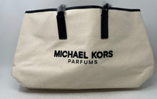 Load image into Gallery viewer, Michael Kors Parfums Womens Beige Black Double Handle Shoulder Tote Bag
