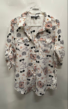 Load image into Gallery viewer, Karl Lagerfeld Womens Multicolor Printed Long Sleeve Button-Up Shirt Size L
