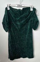 Load image into Gallery viewer, Lulus Womens Green Textured Short Sleeve Back Zip Mini Dress Size Small
