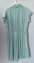 Load image into Gallery viewer, Calvin Klein Womens Green Cap Sleeve Spread Collar Tie Waist Shirt Dress Size 12
