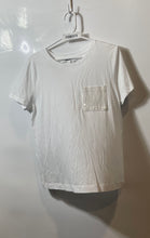 Load image into Gallery viewer, DKNY Womens White Short Sleeve Round Neck Sequin Pocket Pullover T-Shirt Size M
