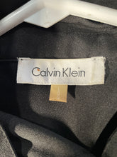 Load image into Gallery viewer, Calvin Klein Womens Black Long Sleeve Double Pocket Button-Up Shirt Size Large
