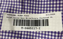 Load image into Gallery viewer, Ralph Lauren Mens White Purple Check Cotton Long Sleeve Button-Up Shirt Size XL
