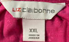 Load image into Gallery viewer, Liz Claiborne Womens Pink White Floral Henley Neck Short Sleeve Blouse Top XXL
