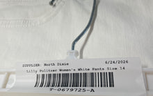 Load image into Gallery viewer, Lilly Pulitzer Womens White Denim Stretch Fringe Hem Cropped Jeans Size 14
