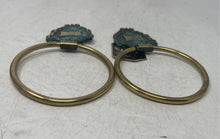 Load image into Gallery viewer, The Guild Of Israel Craftsman Brass Kosher Kitchen Towels Holders Lot Of 2 Pcs
