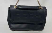 Load image into Gallery viewer, Bebe Womens Black Leather Chain Strap Medium Convertible Shoulder Purse
