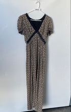 Load image into Gallery viewer, Free People Womens Black Beige Geometric Short Sleeve V-Neck Maxi Dress
