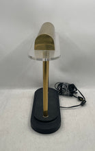 Load image into Gallery viewer, Vintage Postmodern Brass Clear Base Lucite Banker Style Desk Lamp Not Tested
