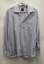 Load image into Gallery viewer, Van Heusen Mens Blue White Striped Cotton Tencel Custom Fit Dress Shirt Sz 16.5
