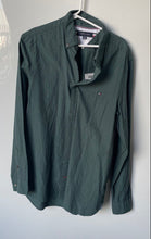 Load image into Gallery viewer, Tommy Hilfiger Mens Green Printed Cotton Long Sleeve Button-Up Shirt Size Large
