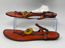 Load image into Gallery viewer, Authentic Moschino Womens Orange Flower Thong Sandals Size EUR 38.5 Damaged
