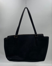 Load image into Gallery viewer, Authentic Tory Burch Womens Emerson Black Saffiano Leather Tote Handbag Stained
