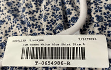 Load image into Gallery viewer, H&amp;M Womens White Blue Floral Long Sleeve V-Neck Casual Blouse Top Size Large
