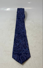 Load image into Gallery viewer, Michael Kors Mens Purple Paisley Keeper Loop Adjustable Designer Tie
