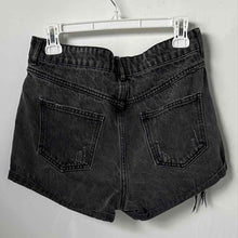 Load image into Gallery viewer, Forever 21 Womens Black Cotton Denim Distressed Cuffed Cut-Off Shorts Size 28
