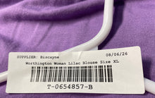 Load image into Gallery viewer, Worthington Womens Lilac Roll-Tab Short Sleeve Blouse Top Size XL

