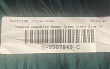 Load image into Gallery viewer, Banana Republic Womens Green Pleated Sleeveless Midi Blouson Dress Size 16
