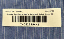 Load image into Gallery viewer, Brooks Brothers Mens Blue Cotton Printed Long Sleeve Dress Shirt Size 32
