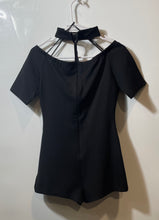 Load image into Gallery viewer, Forever 21 Womens Black Short Sleeve Mock Neck One-Piece Romper Size M
