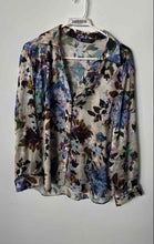 Load image into Gallery viewer, Zara Womens Multicolor Floral Long Sleeve Sheer Button-Up Shirt Size Medium
