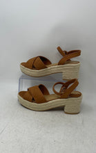 Load image into Gallery viewer, J.Crew Womens Brown Block Heel Ankle Strap Platform Espadrille Sandals Size 6
