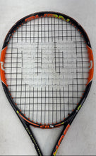 Load image into Gallery viewer, Wilson Burn Mens Black And Orange Comfort Grip Pro Tennis Racquet With Case

