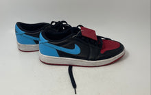 Load image into Gallery viewer, Nike Womens Air Jordan 1 CZ0775-046 Black Blue Lace-Up Sneakers Shoes Size 8
