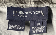 Load image into Gallery viewer, Jones New York Womens Gray Paisley Print Pockets Bell Bottom Ankle Pants Size 16
