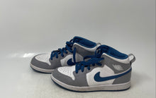 Load image into Gallery viewer, Nike Kids Air Jordan 1 Mid DQ8426-014 Gray White Blue Sneakers Shoes Size 3Y
