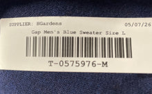 Load image into Gallery viewer, Gap Mens Blue Cotton Knitted Long Sleeve V-Neck Pullover Sweater Size Large
